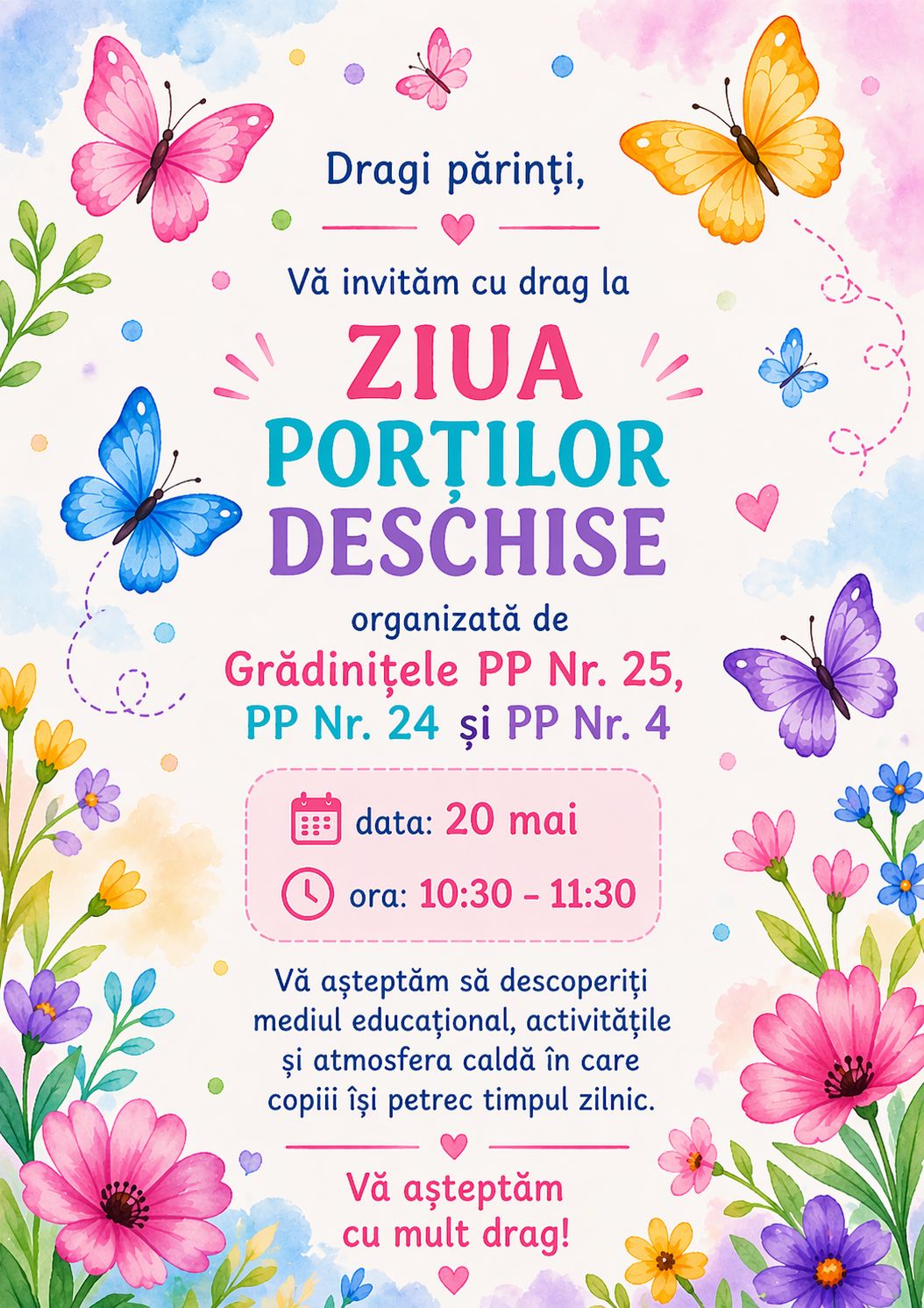 Ziua portilor deschise 2026 Gradinita PP 25 Timisoara